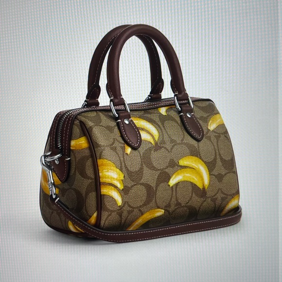 🍌 COACH MINI ROWAN CROSSBODY IN SIGNATURE CANVAS WITH BANANA PRINT 🍌 - Picture 16 of 16